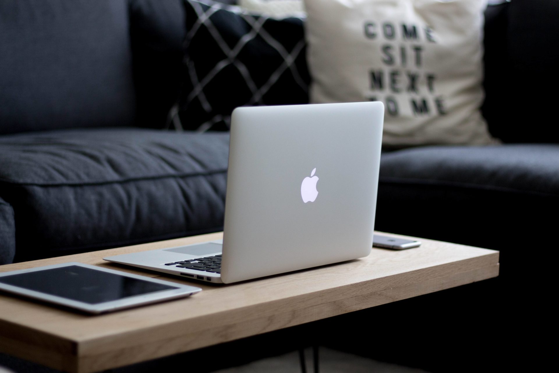Laptop on Coffee Table