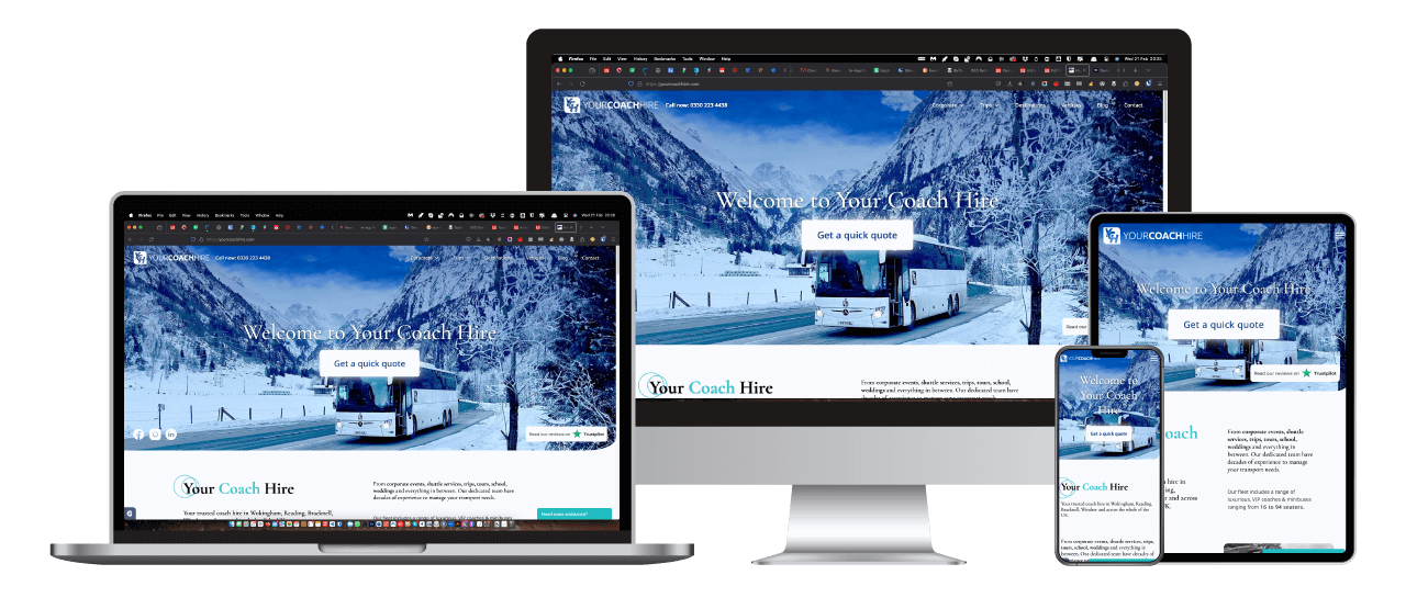 Your Caoch Hire website full set