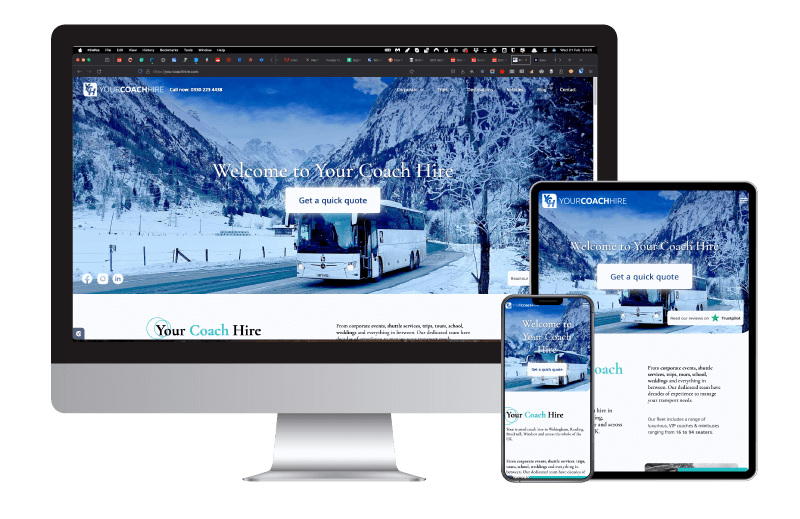 Your Coach Hire website showcase image