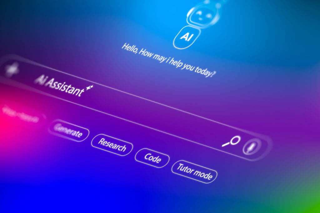 AI LLM chatbot screen showing text field asking 